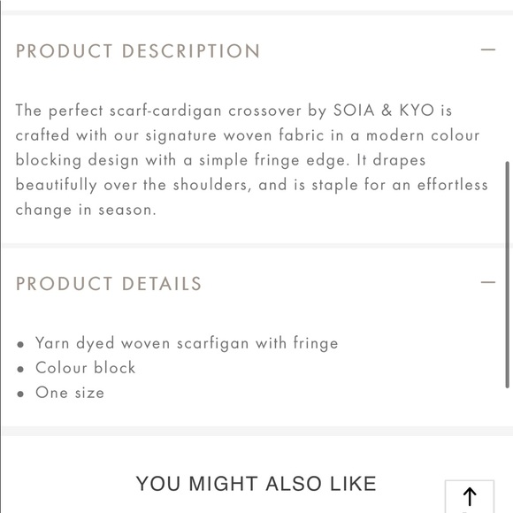 Soia & Kyo Scarfigan Wrap New NWT one size - Picture 8 of 8